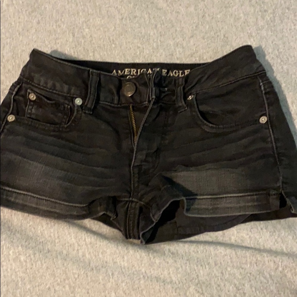 Black jean shorts